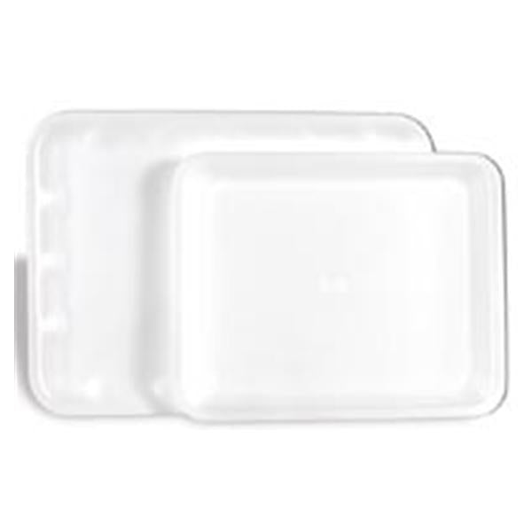 Protray Set-Up / Flat Hygiene Tray White Polystyrene Foam Plastic 125/Bx